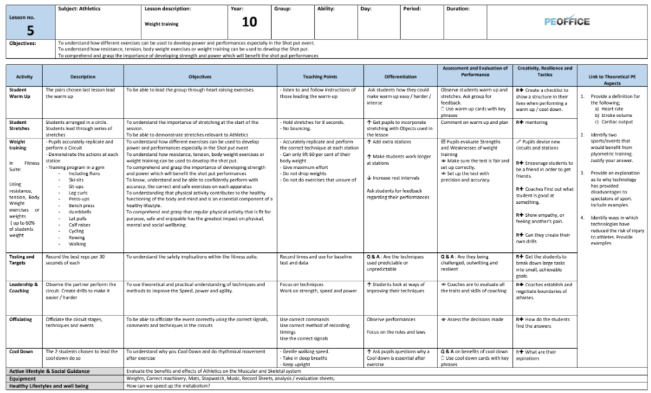 PE Office - Cricket Lesson Plans (KS3 & KS4) (All lessons)