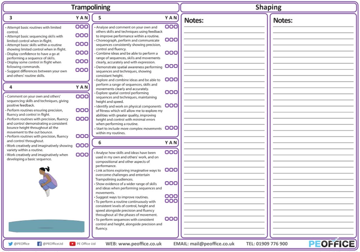 Trampolining - Evaluation sheets - Shaping